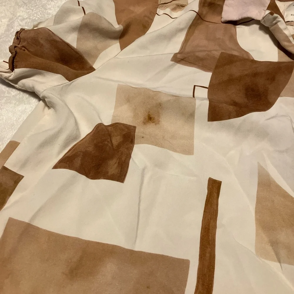 Geometric Pattern Shirt - Brown and Cream - Picture 4 of 5